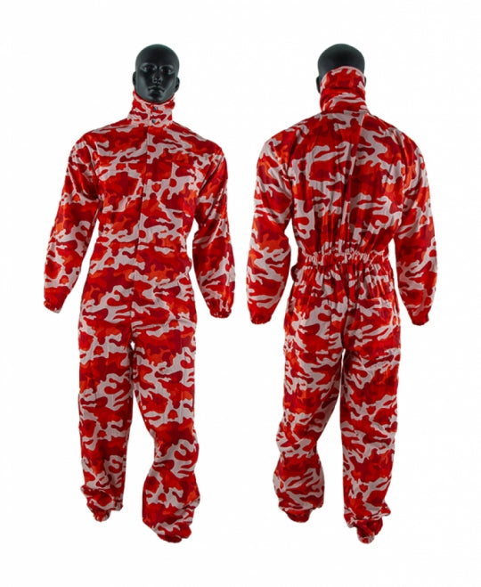 Coverall red camo with neck protector